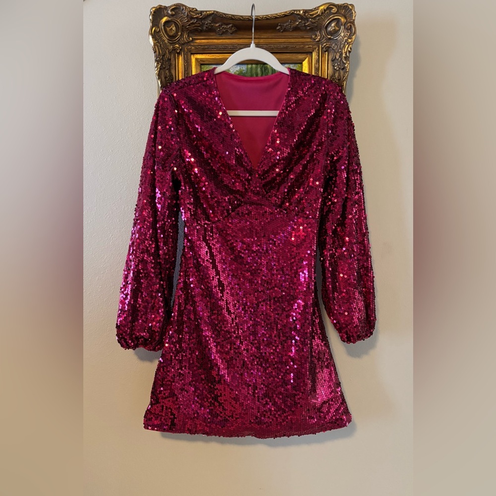SHEIN Fuchsia Sequin Dress